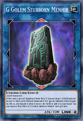G Golem Stubborn Menhir Yu-Gi-Oh card
