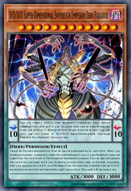 D/D/D/D Super-Dimensional Sovereign Emperor Zero Paradox Yu-Gi-Oh card