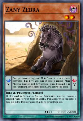 Zany Zebra Yu-Gi-Oh card